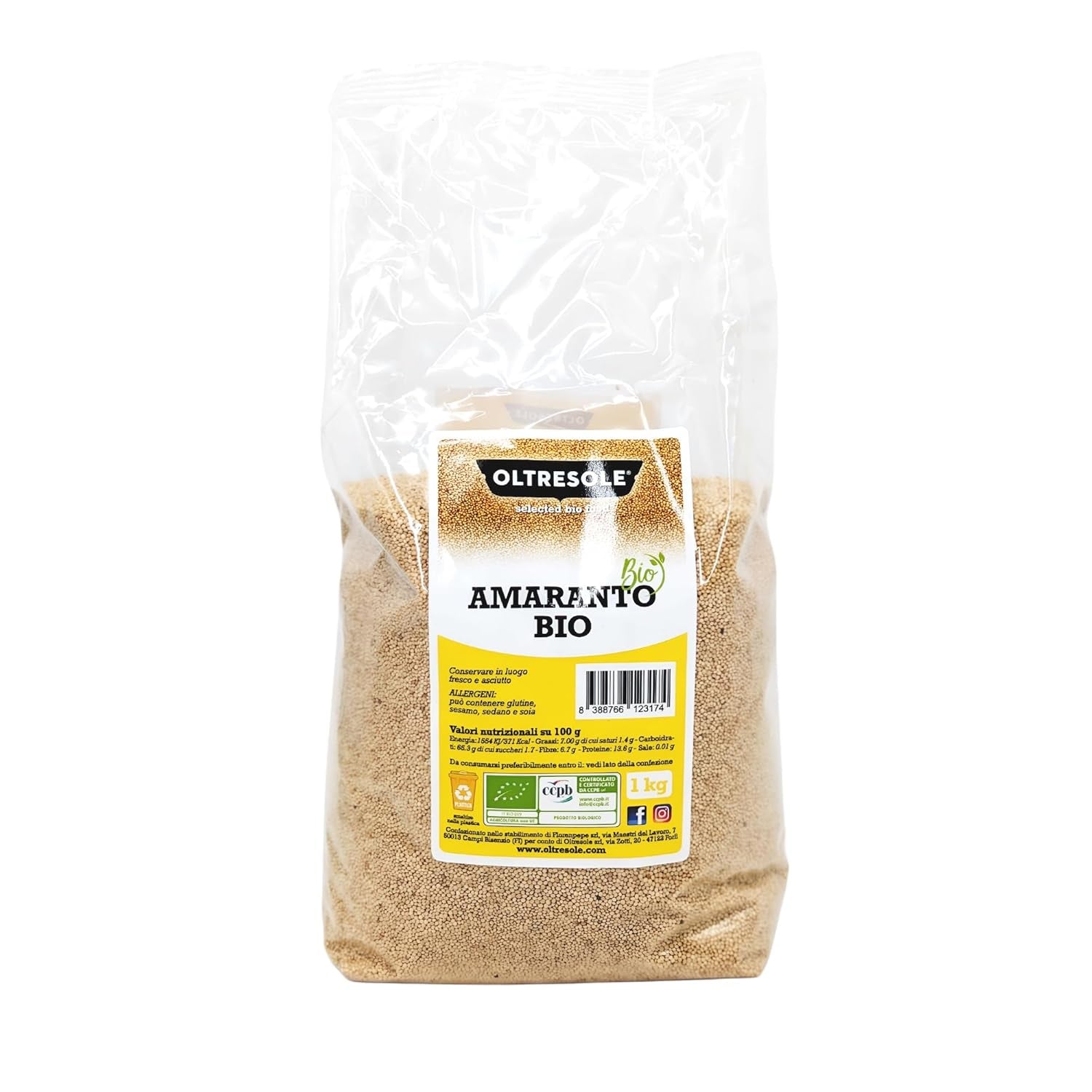 Økologisk amarant 5 kg, rå korn i korn, frø fra kontrollerede økologiske kulturer, rig på fibre, mineraler og vitaminer, økonomisk pakke