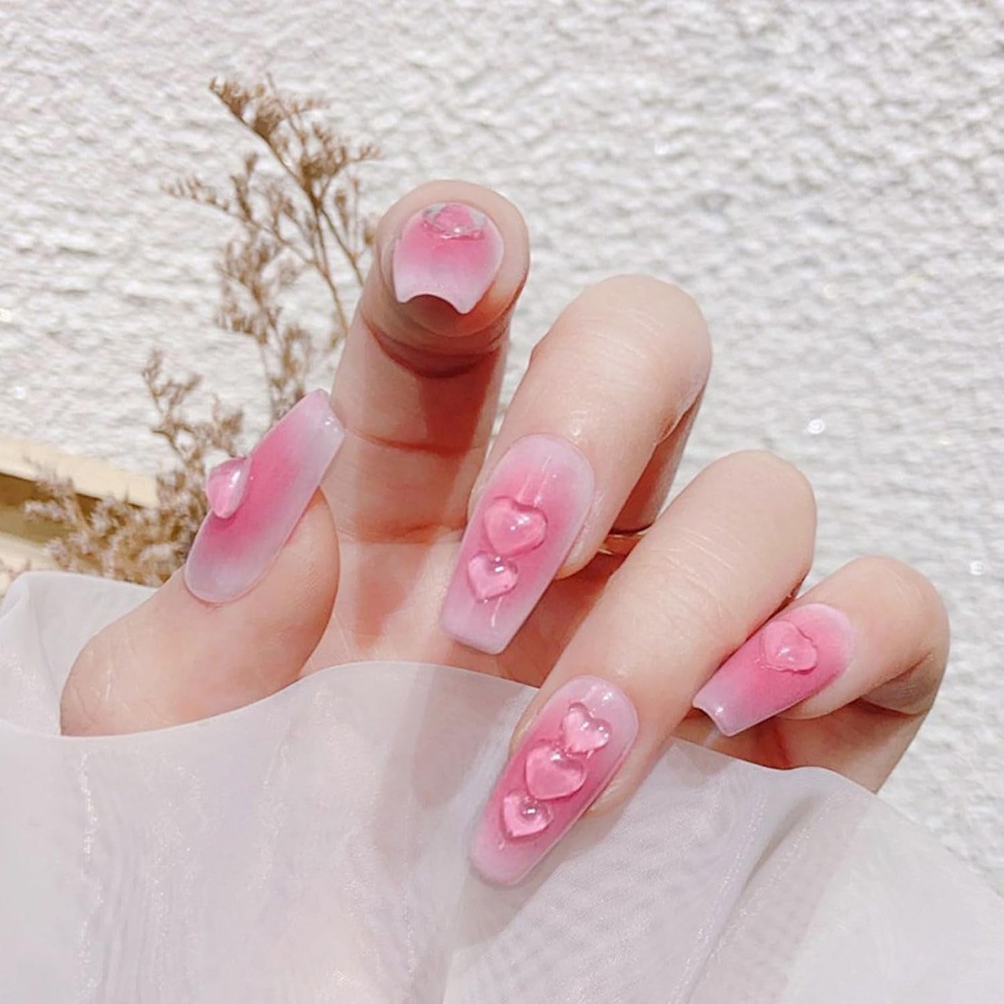 3D Heart Nail Art Charms,320 Stück Niedliche Klar Acryl Herz Nail Charms, Flatback Heart Nagel Strasssteine ​​4Mm 6Mm 8Mm Harz Nagelkunst Dekorationen for Frauen Mädchen DIY Maniküre Zubehör(4Mm 6Mm 8Mm)