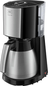 Melitta Enjoy Top Therm - Espressomaskine med filter og termokande i rustfrit stål, til op til 10 kopper kaffe, sort/rustfrit stål