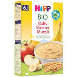HiPP Müsli Bircher til økologiske babyer (8 x 250g), fra 6 måneder, uden tilsat sukker, ekstra bløde kornflager - letfordøjelig morgenmad af bedste økologiske kvalitet