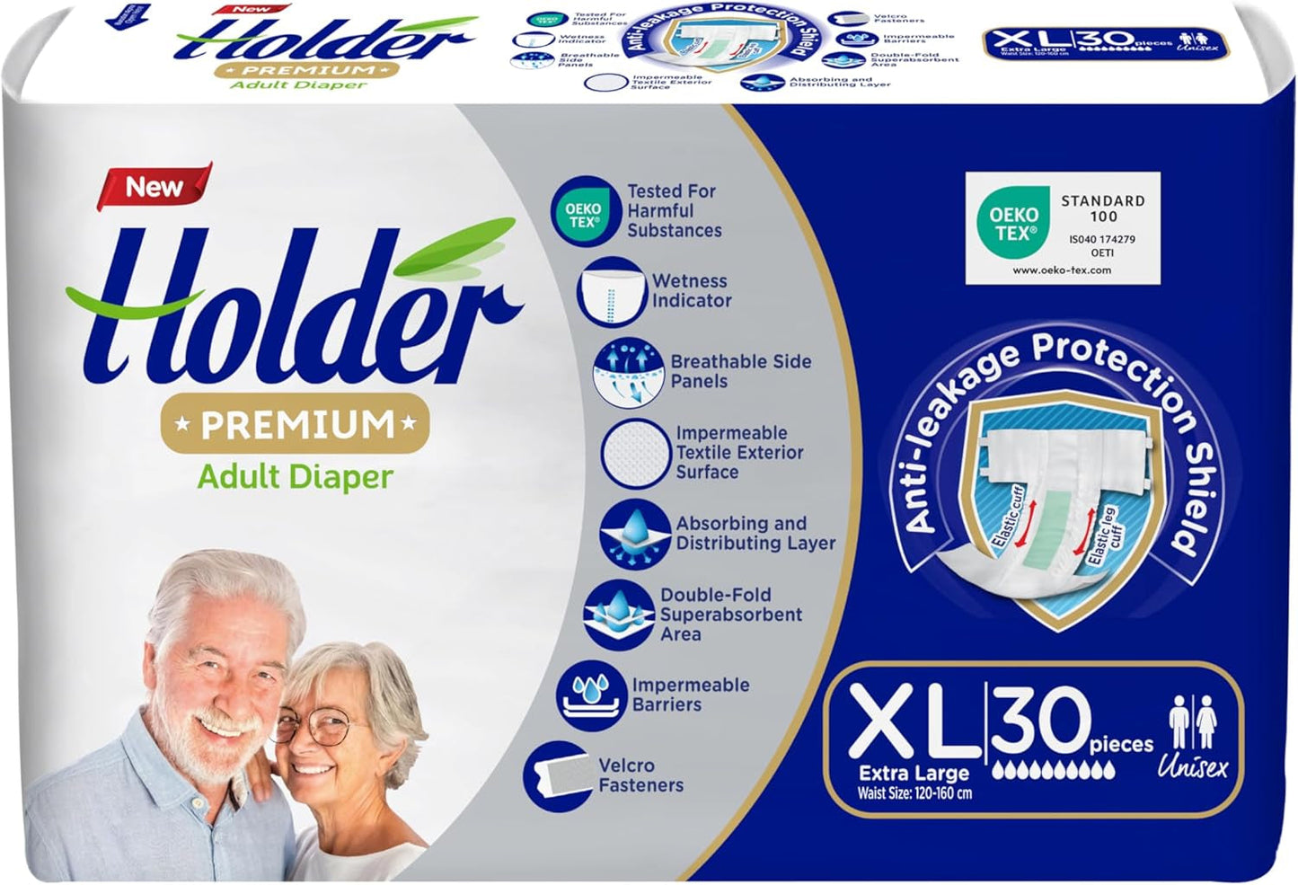 Voksen unisex engangsbleer Vandtæt Absorberende Elastisk Side Åndbar Super Absorberende Dobbeltlags vådhedsindikator 5-stjernet dermatologisk beskyttelse Medium