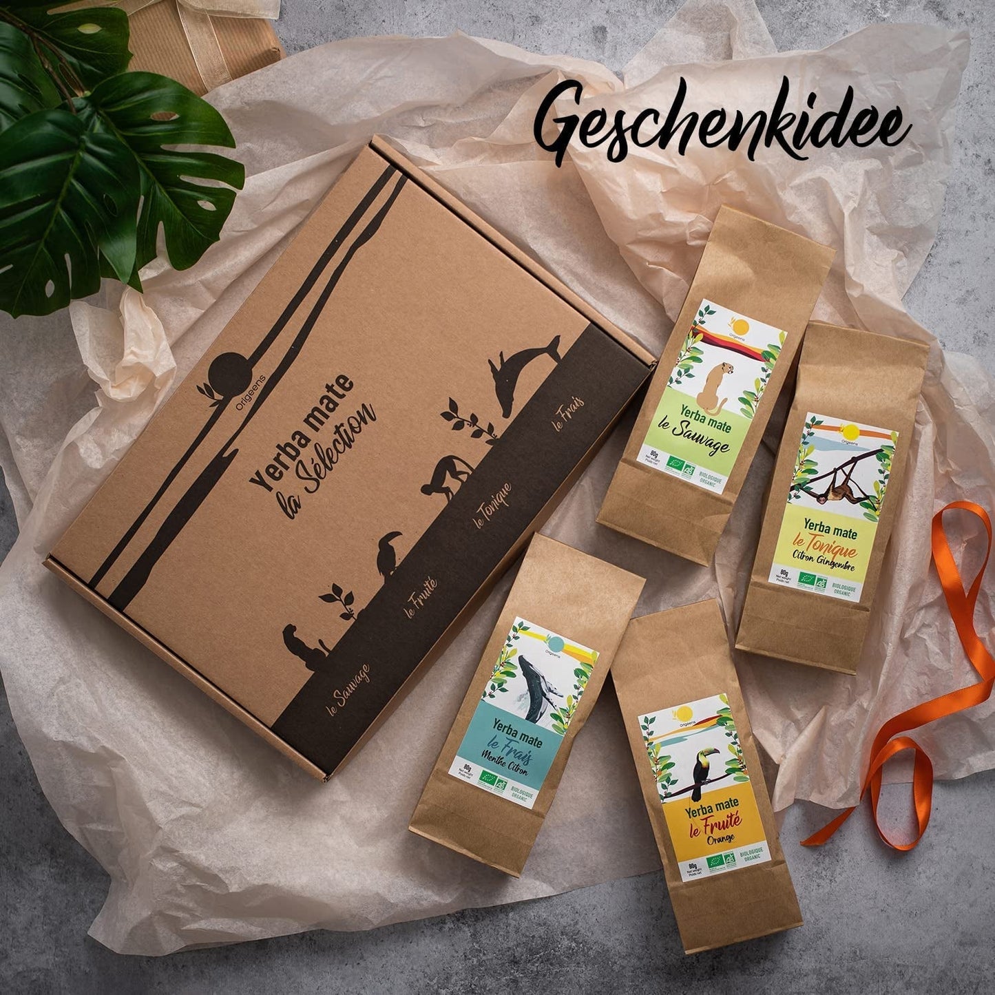ORIGEENS BIO MATE TE GAVESÆT X4 I Yerba Mate Bio 4X80G I Yerba Mate tesæt, gaveidé