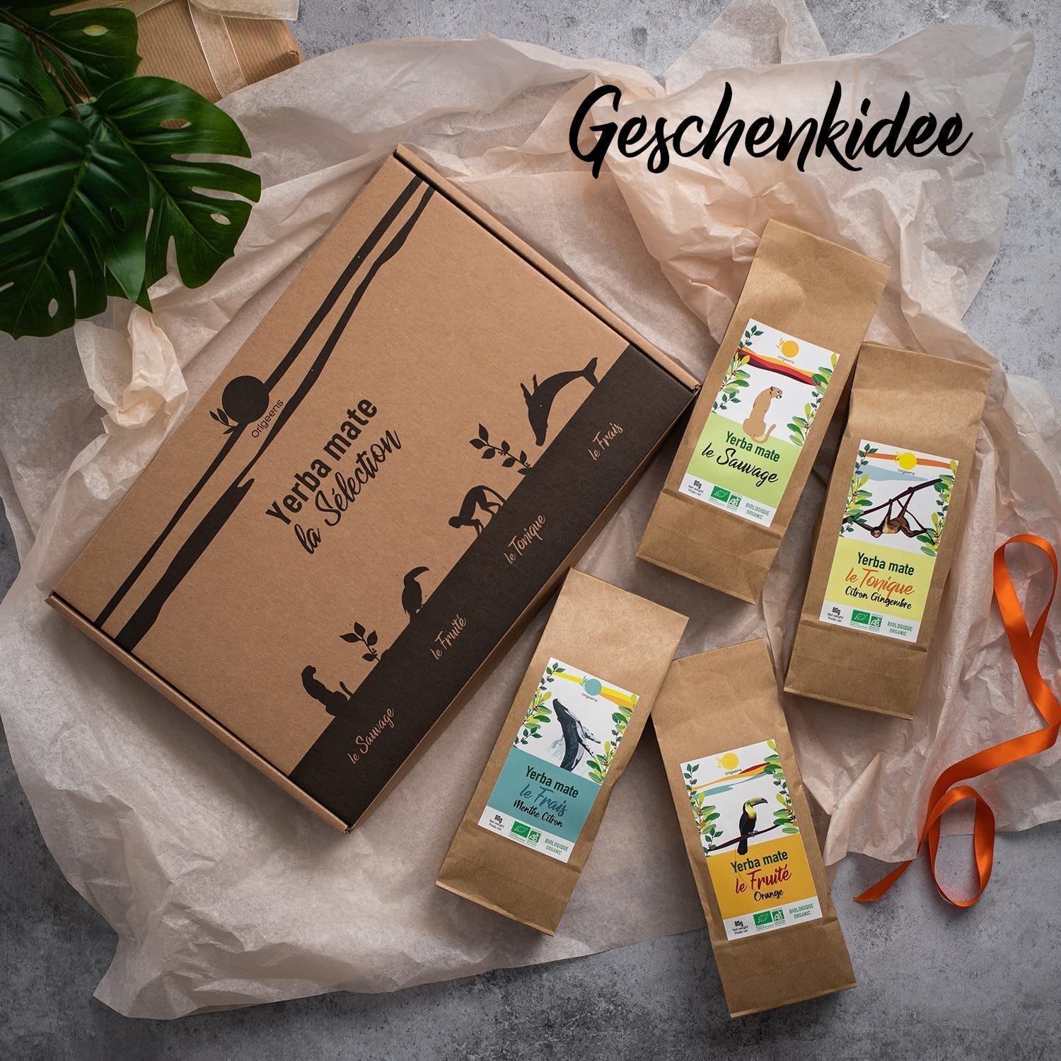 ORIGEENS BIO MATE TE GAVESÆT X4 I Yerba Mate Bio 4X80G I Yerba Mate tesæt, gaveidé