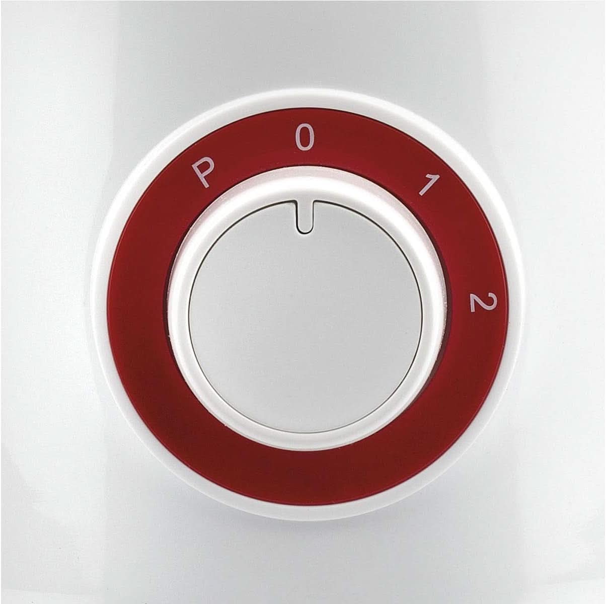 Girmi FR46 Elektrisch mixer, 1,5 liter, 2 Geschwindigkeiten Mit Pulse-Funktion, 4 Edelstahlklingen, Messbecherdeckel, Messbecher Mit Scale, Sicherheitseinrichtung, Weiß/Rot Kitchen Naty Shop
