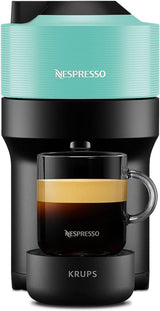 Espressomaskine med Nespresso Krups Vertuo Pop-kapsler, kapacitet: 560 ml, automatisk kapselgenkendelse, one-touch system, 4 kopstørrelser, forkortet opvarmningstid, bæredygtig, Aqua Mint, XN9204