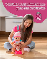 BABY Born Emma - babydukke 43 cm - 10 funktioner inklusive tilbehør og madras - Fungerer fuldt ud uden batterier - Velegnet til børn fra 3 år og derover