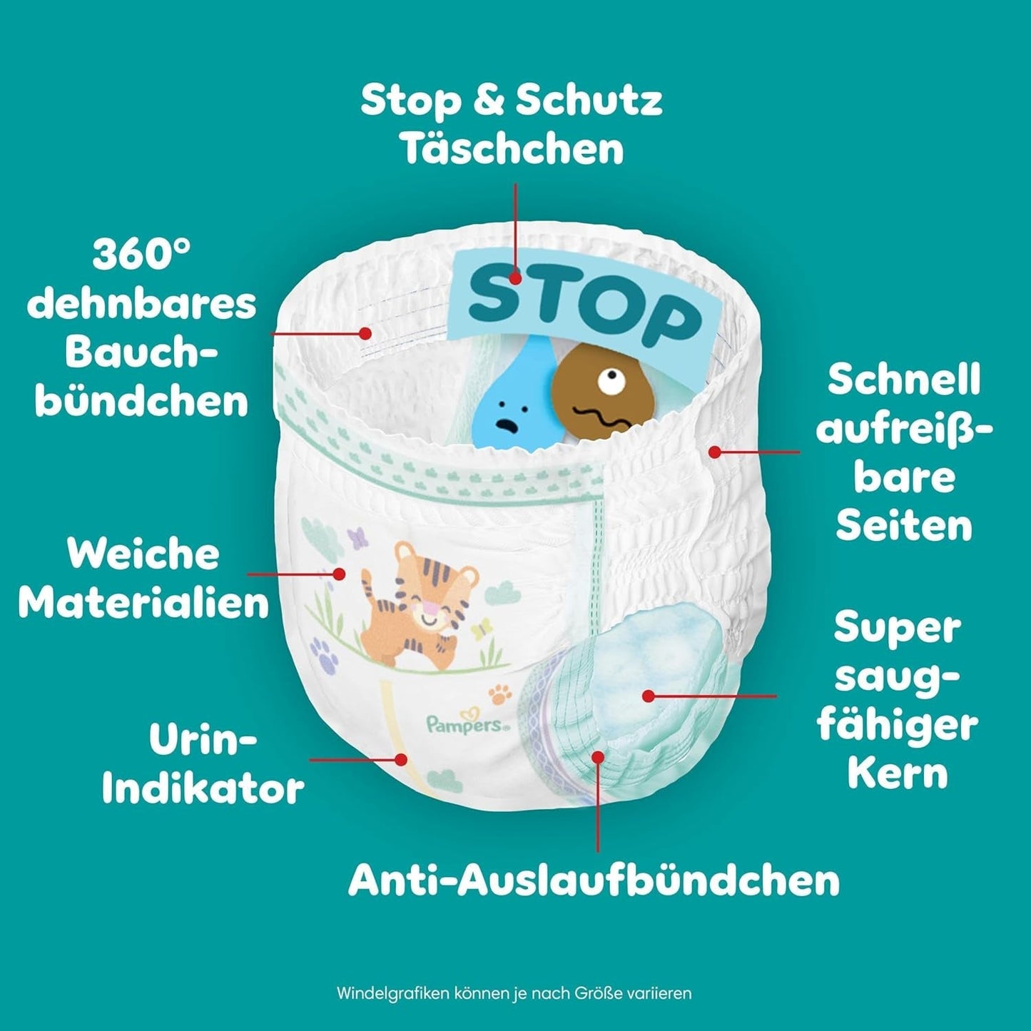 Pampers Baby-Dry Pants Größe 5, 160 Stück, 11kg-17kg, 360° auslaufsichere Passer til dag og nat