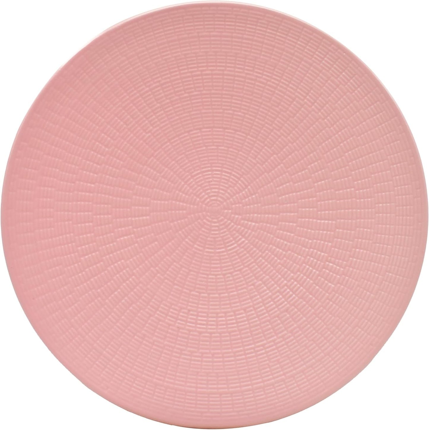 ECHTWERK Vintage servisesæt 12 dele naturligt design "Blanka" 4 personers elegant tekstureret stentøjsstel med 4 middagstallerkener 4 sidetallerkener 4 middagstallerkener Pink