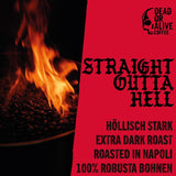 DØD ELLER LEVENDE DIAVOLO – Ekstra mørk espresso – 100 % Robusta – Ekstremt stærk – Lav surhedsgrad – Stabil creme – Hele bønner 1 kg – Napoli stegt