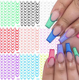 9 farver franske negle klistermærker franske negle klistermærker selvklæbende negle folie franske negle gradient klistermærker franske negle klistermærker nail art negle design klistermærker negle tilbehør