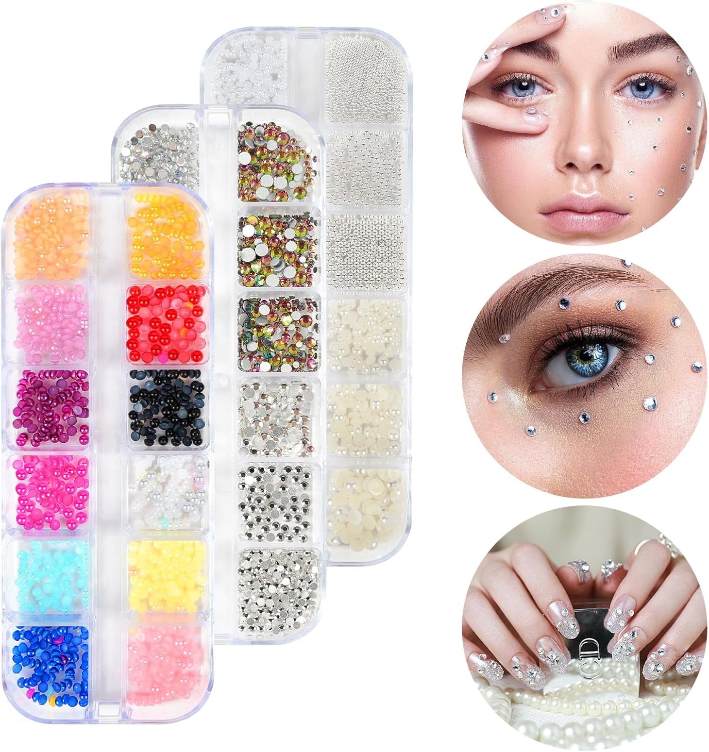 Harz Strasssteine ​​4200 Stk Strass Kristalle 1Mm-5Mm Gemischte Kinder Bastelsachen Kit Mit Strass Mit Picking Pinzette Und Stift Für DIY Nägel Kleidung Kunsthåndværk Gemischt Becher Party (A)