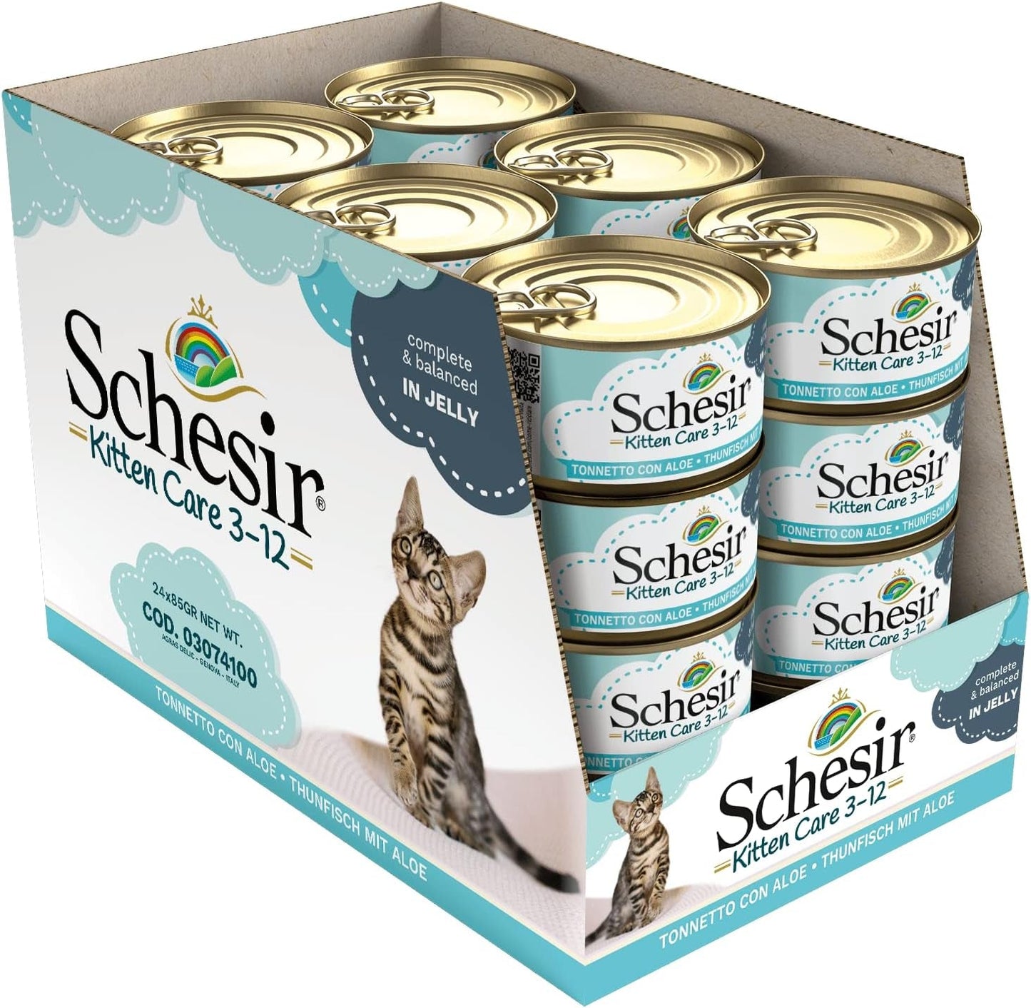 Vådfoder til katte Cat Jelly Killing Tun med Aloe Vera, gelé, 24 æsker x 85 g