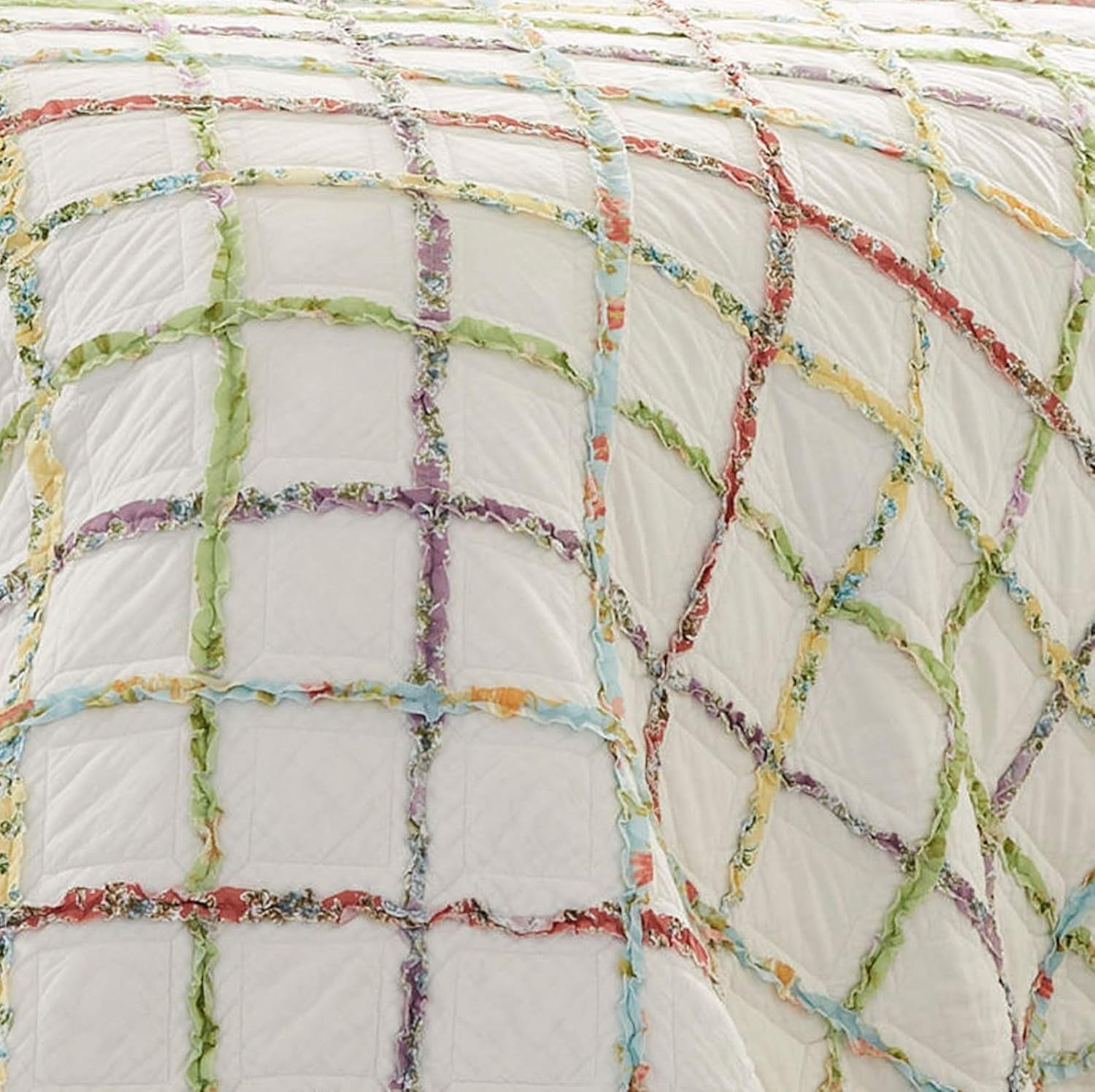 Laura Ashley Home Rüschen Garden Collection quilt, 100% bomuld, Ultra blød, Til alle årstider, Vendbar, Elegant, Dobbeltseng, Cremefarvet (197783) Dyner og dyner Naty Shop