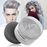 Midlertidig hårfarve, styling af hårfarve til mænd, kvinder, naturlig hårpomade, hårfarvevoks til fest, cosplay og halloween, 4,23 oz (sølvgrå) Naty Shop hårfarve 2 sølvgrå