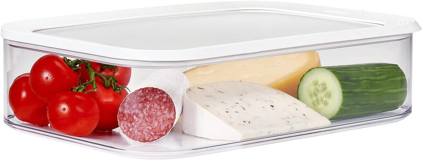 Mepal - Modula XXL Køleskabsopbevaringsboks - Madbeholder med låg - Køkkenopbevaringsboks og plastikopbevaringsboks - Stabelbar og lækagesikker køleskabsholder - 4800ml - White Naty Shop Madopbevaringsbokse Standardtitel