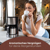 Clatronic® kaffemaskine med termokande til 8–10 kopper kaffe (ca. 1,2 l) | Kaffemaskine med filter i rustfrit stål | Dobbeltvæg termokande | Intet temperaturtab | Kaffemaskine 800 W | KA 3805