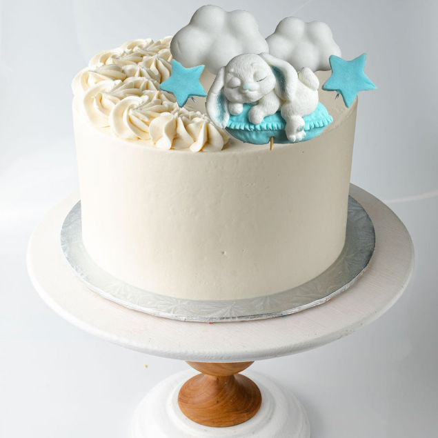 Sæt med 7 spiselige sukkerdekorationer, Bunny Sugar Paste Decorations Naty Shop