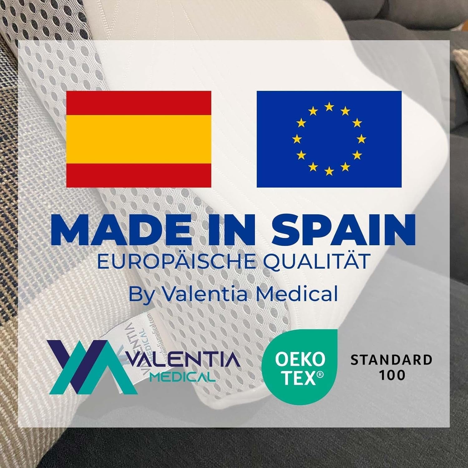 Valentia Medical Memory Foam Nakkestøttepude Ortopædisk Nakkesmertepude Memory Foam Nakkepude Ultrablødt vaskbart betræk Cervikal Ortopædiske Puder Naty Shop