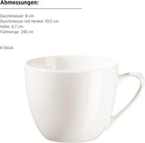 MÄSER 934105 Belmira-serien, klassisk kaffesæt til 6, 18-delt kaffesæt, Tidløst, Elegant, Delikat, Porcelæn, Hvid