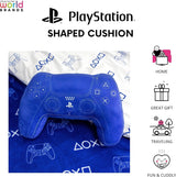 Character World: Officielt licenseret Playstation-controller-formet pude, håndsætdesign, fyldt plyspude | Perfekt til soveværelse eller legeindretning, blå Naty Shop standard puder