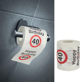 Sæt med 4 toiletpapir "Tillykke med 40 års fødselsdagen" │40 års fødselsdag 24 meter 2-stoffer 180Gr/Qm │ Toiletpapir motiv toiletpapir (4 X toiletpapir 40)