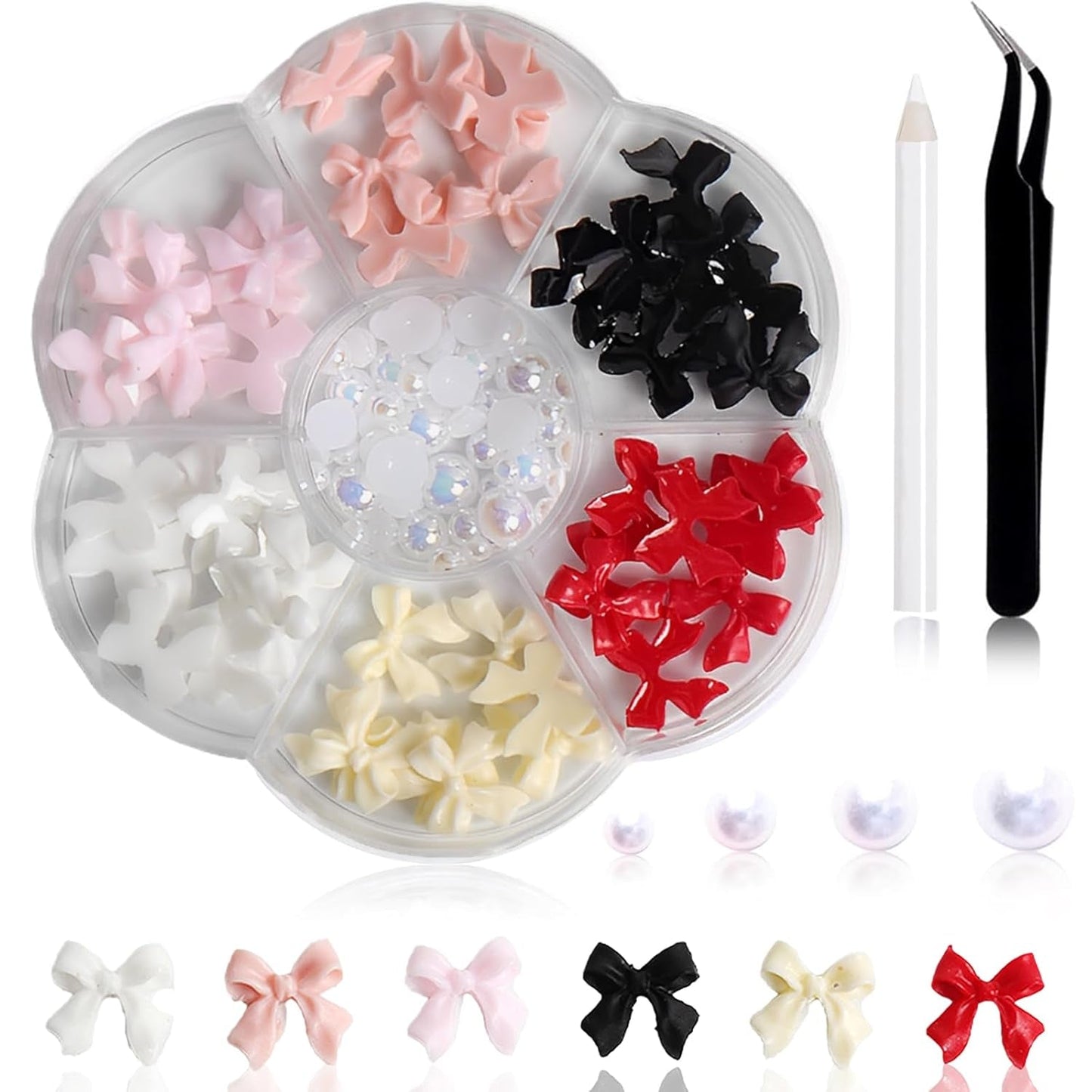 1 Karton Nail Art Charms, 3D Flowers Nagelkunst Charms, Acryl Blumen Nagel Strass Mit Ornamenten, Nagel Edelsteine, Nagel Zubehör Für Mädchen, Nagelkunst Dekoration, DIY Håndværk Nail Design