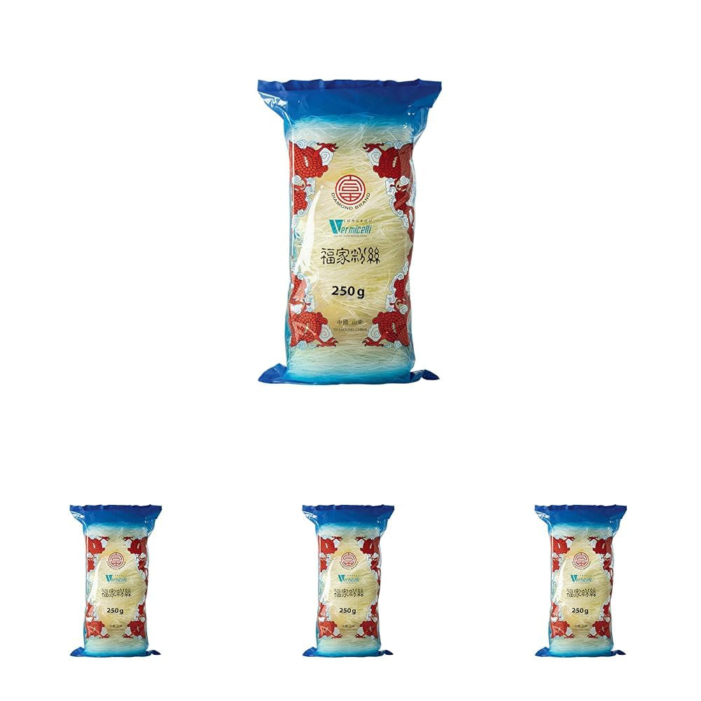 DIAMOND glasnudler, lange glasnudler, naturligt veganske og glutenfri - 1 x 250 g