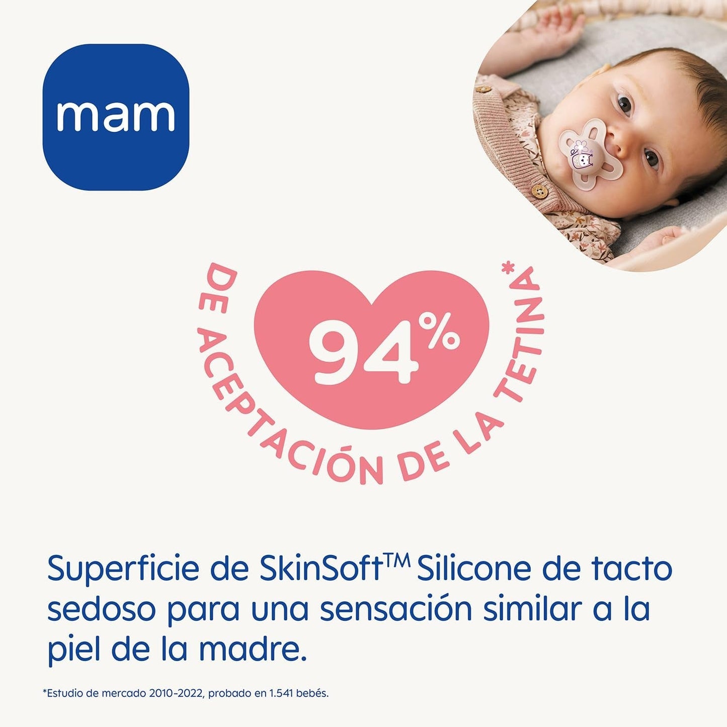 MAM Baby sut 0-2 Måneder Symmetrisk Flad Fleksibel Nippel Blød Silikone Nem at bruge Med Selvsteriliserende Æske Original Neutral Mat 2 Stk