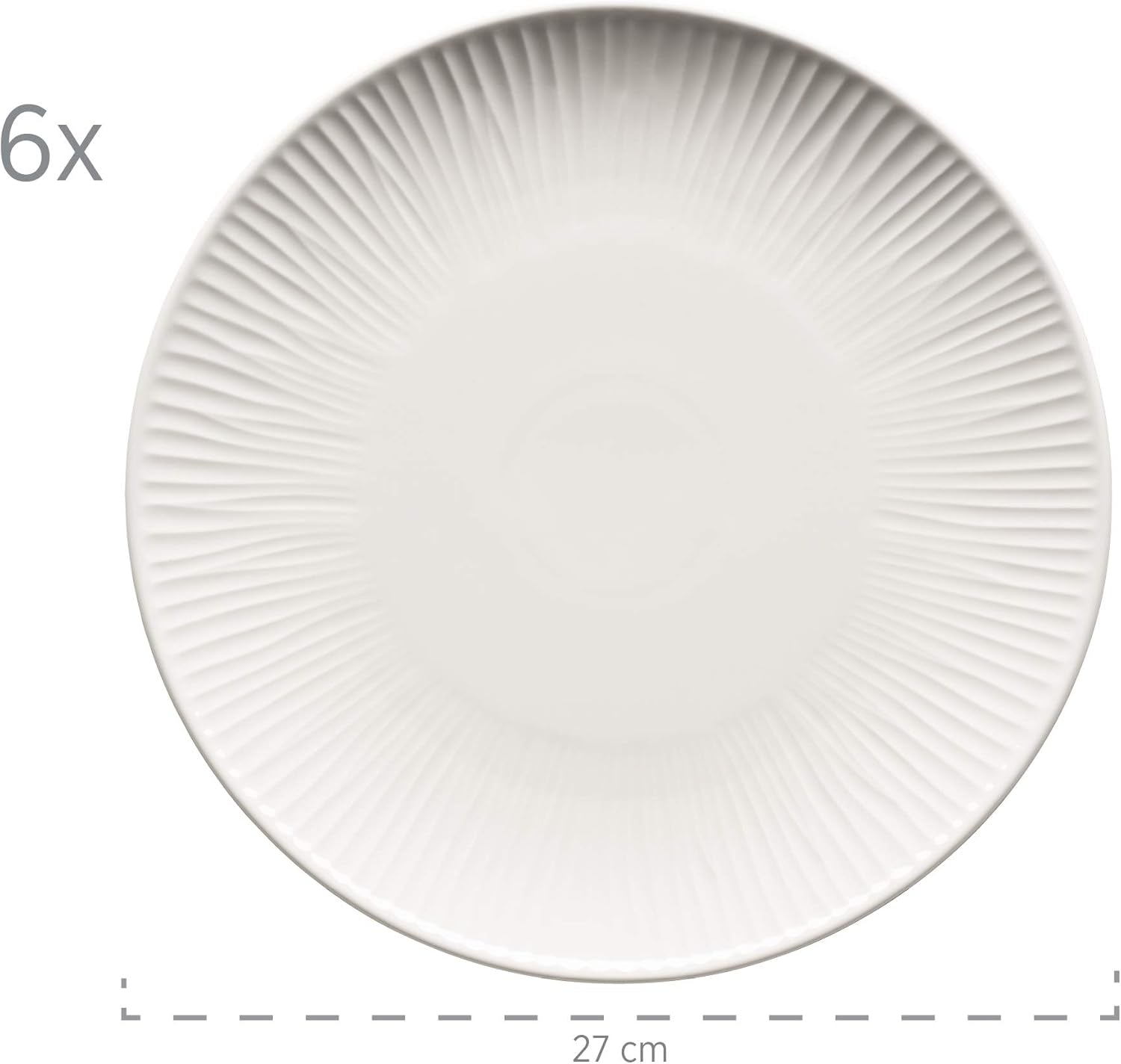 MÄSER 931461 Dalia Spisestel til 6 lavet af hotelporcelæn af høj kvalitet, hvid, tallerkensæt i 12 dele i vintage design, slidstærkt porcelæn