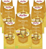 Yogi Tea - Kurkuma Chai Økologisk krydret ayurvedisk te Koffeinfri Gurkemeje Kanel Ingefær Blend Yogi Te Løs 8 x 90 g (720 g) Pakke Ideel gave