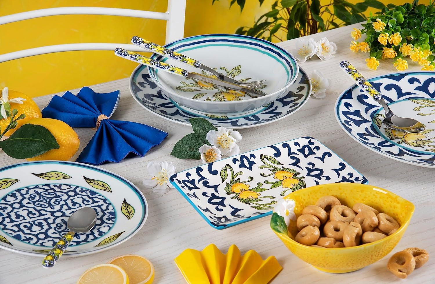Excelsa Amalfi Tellerservice 18 Stück, Porzellan Naty Shop