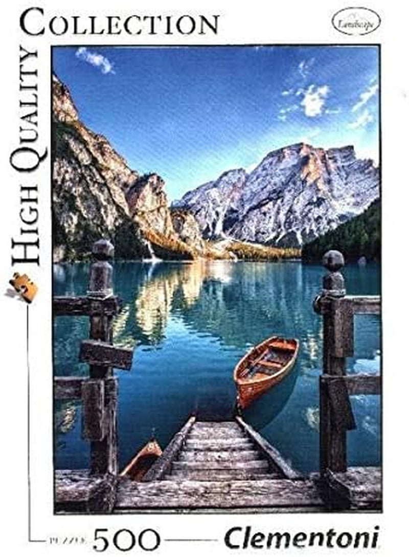 Clementoni 35039 Braies Lake - 500 brikker fra 9 år gammel, farverigt puslespil til voksne med dristige farver, færdighedsspil for hele familien, god gaveidé-puslespil Naty Shop