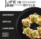 Moritz & Moritz NORDIC 6-personers porcelænssæt - 18-delt sort stentøjsstel - skandinavisk design - 6-personers robust stel til daglig brug og gæster - Kombinationsstel
