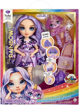 Rainbow High Fashion Dukke med Slime og Pet - Lilla - 28 cm Glitter Dukke med Glitter Slime, Magic Pet og Fashion Accessories - Legetøj til børn - Ideel til 4-12 år