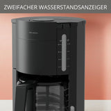 Krups F30908 ProAroma Espressomaskine med filter og glaskaraffel, kapacitet 1,25 l, 10-15 kopper, 1050 W, sort