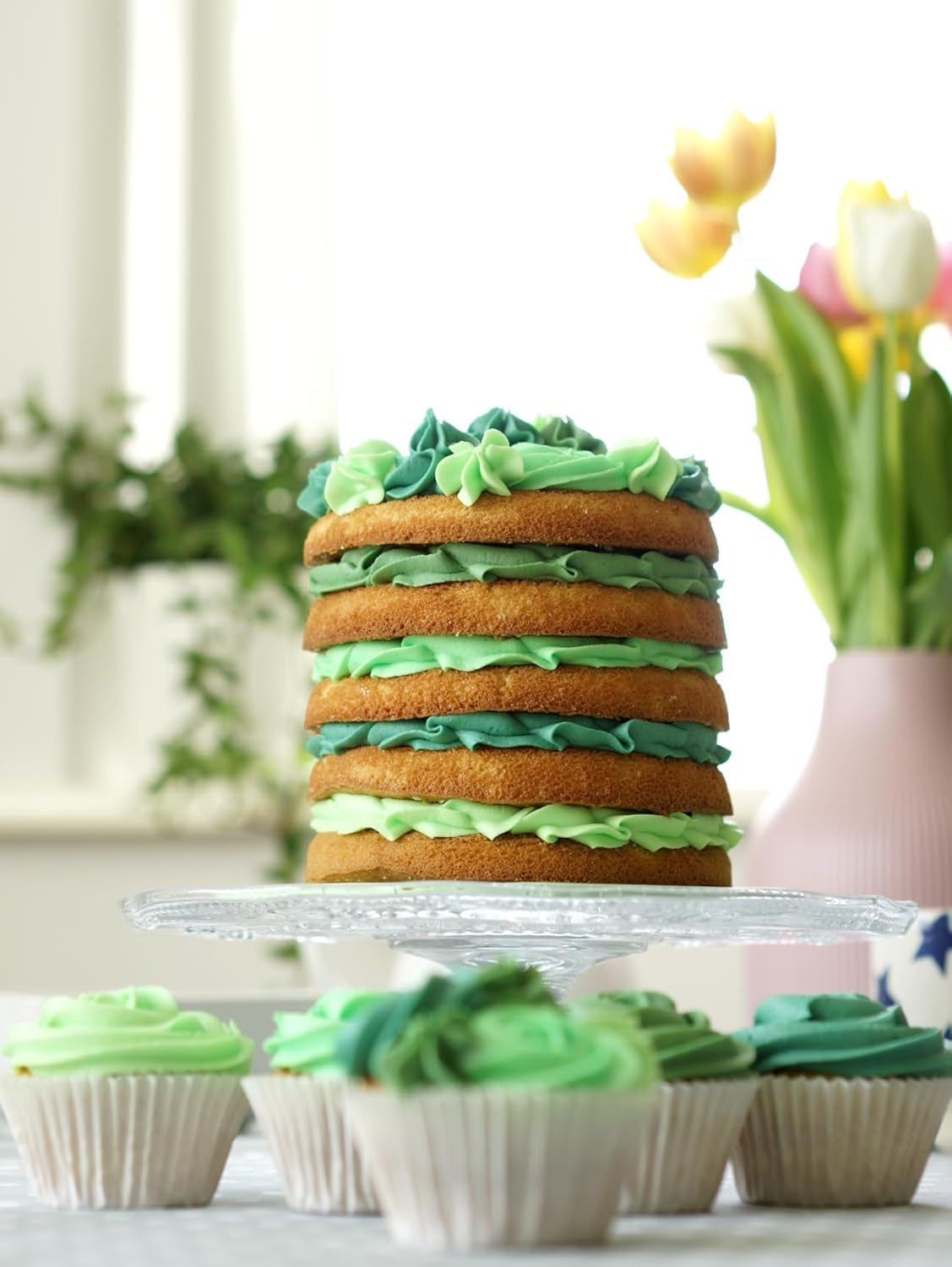 Sugarflair Pasta Madfarve, Grøn, Sæt med 4, Madfarve til Pasta, Fondant, Marcipan, Sukkerpasta, Smørcreme og mere: Ilex Green, Spring Green, Spruce Green, Party Green - Sæt med 4