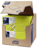 Tork 477840 Lime frokostservietter / 2-lags servietter til små måltider eller snacks / Avanceret kvalitet / 10 X 200 (2000) Papirservietter / 32,6 X 33 cm (L X B) / 1/4 fold