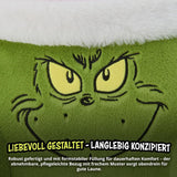 Grinchpude - Rygpude til seng og sofa, rygstøtte med armlæn, læsepude til ryg, nakke og hoved, grøn, 40 x 38 cm