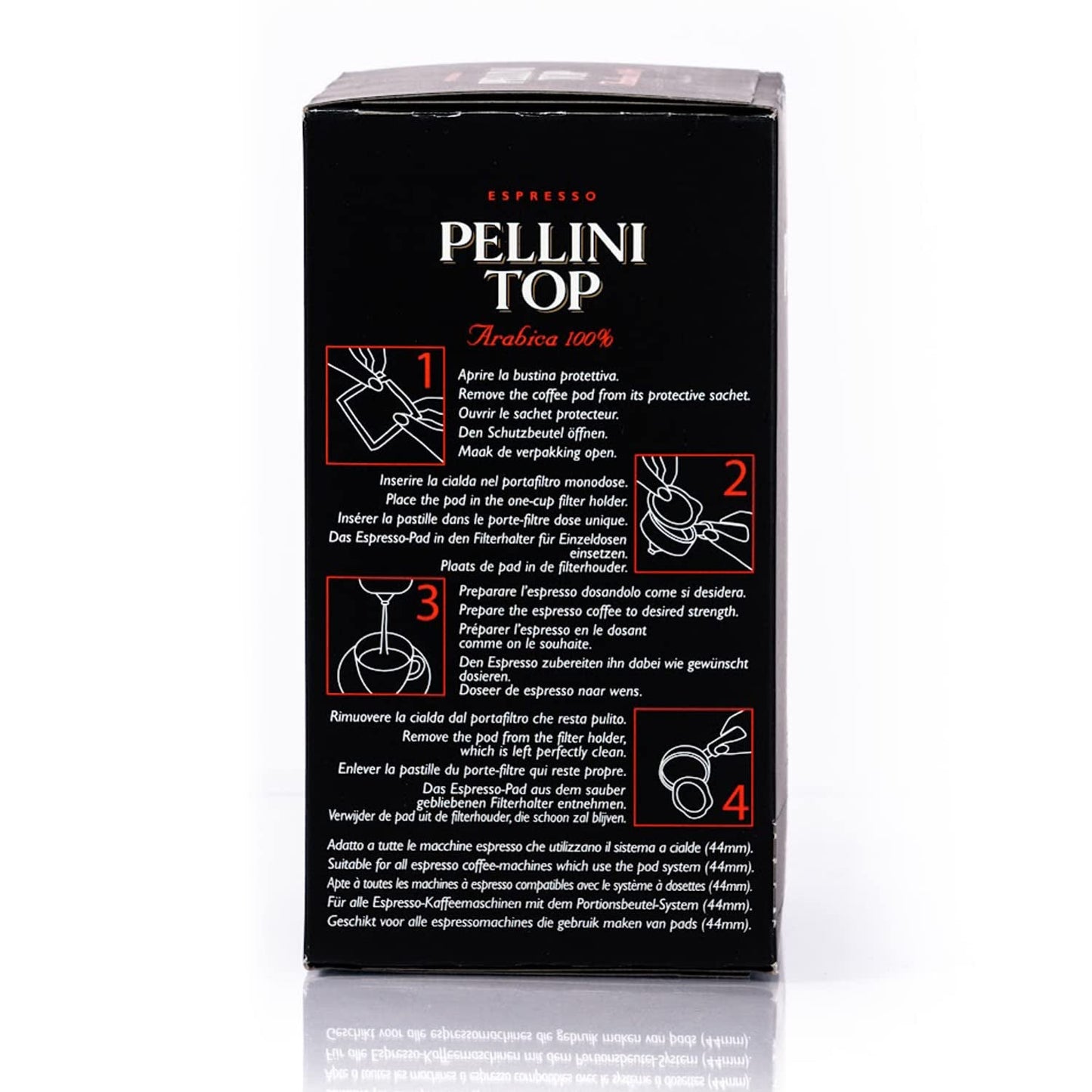 Pellini Caffè, Espresso Pellini Top 100% Arabica - 6 pakker med 18 puder (6x126 g, i alt 108 puder)