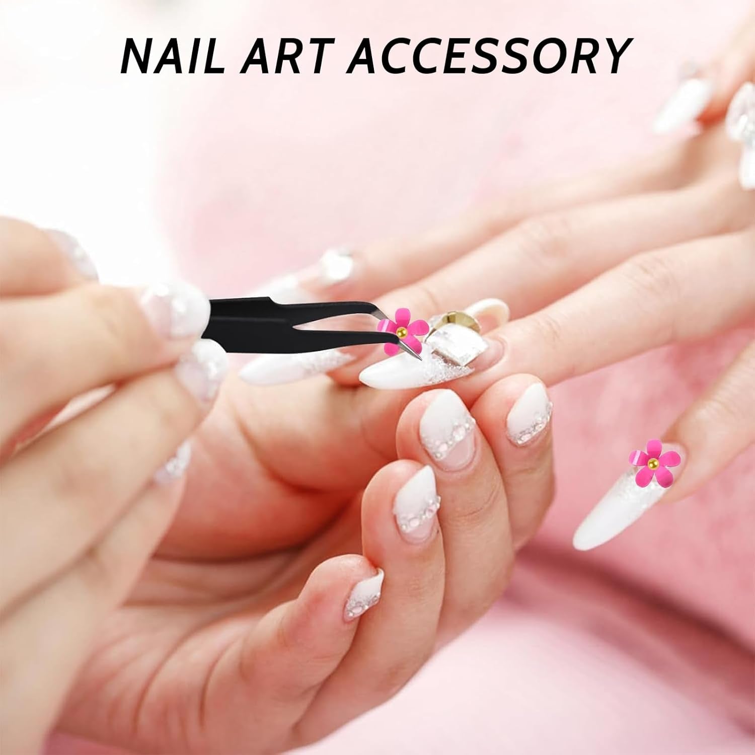 1 Karton Nail Art Charms, 3D Flowers Nagelkunst Charms, Acryl Blumen Nagel Strass Mit Ornamenten, Nagel Edelsteine, Nagel Zubehör Für Mädchen, Nagelkunst Dekoration, DIY Håndværk Nail Design