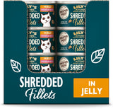 Lily's Kitchen Aus Naturichen Ingrediens hermestellung Zerkleinerte Filet in Gelee mit Hühnchen und Lachs Ausgewachsen Nassfutter für Katzen 70 g Dose