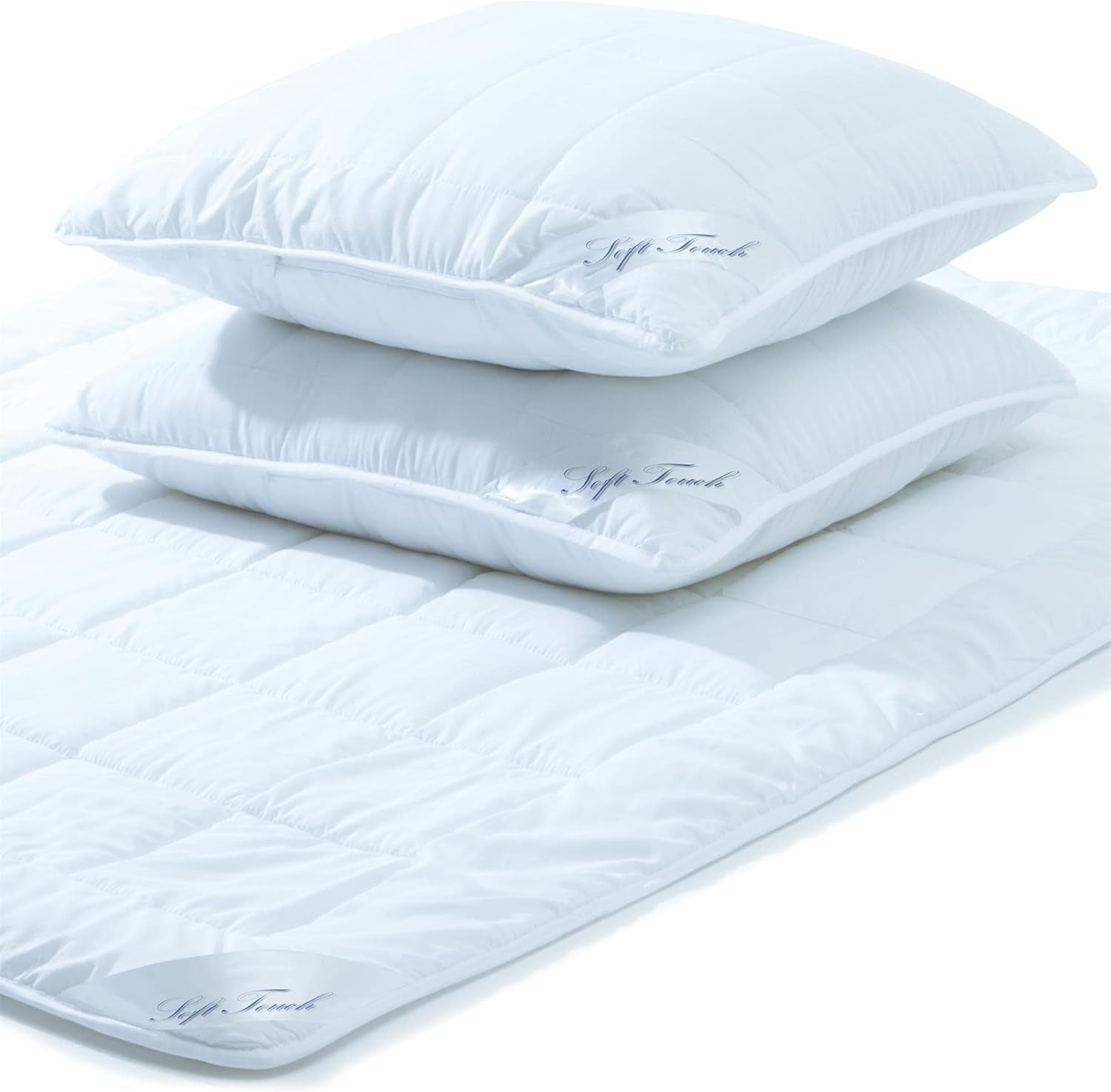 Aqua-Textil Soft Touch Sæt til børn Dyne 100 X 135 Cm 250G og 350G med pude 40 X 60 Cm 150G Dyne 4 sæsoner Klimastyring Oeko-Tex Dyner og dyner Naty Shop 200X240 Cm + 2X Cm 80X