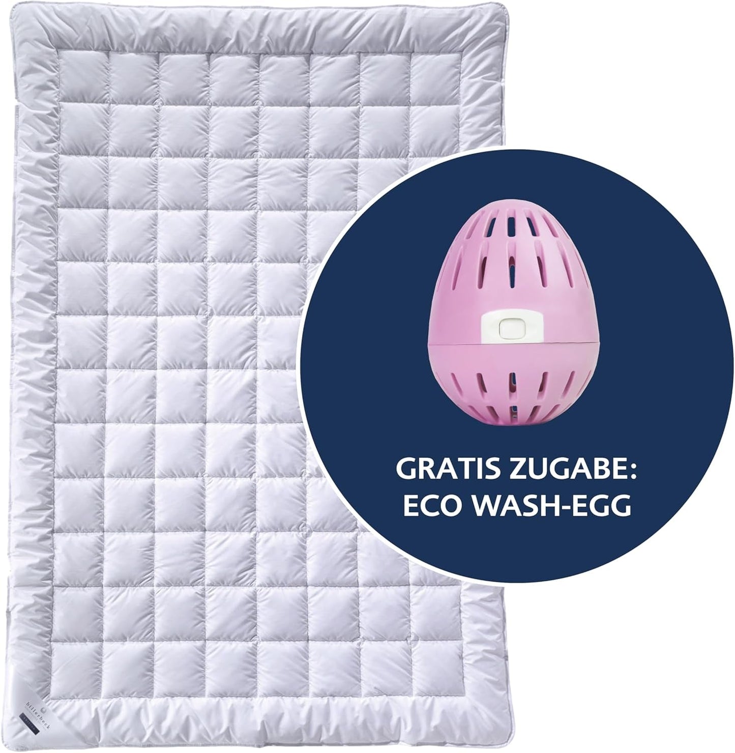 Billerbeck E22 Wash-Star UNO quilt - helårsdyne - 135 X 200 cm - fiberdyne - Magicfill® - hule fibre, 100% polyester - med Eco Wash-Egg dyner og dyner Naty Shop Sommerlys (Sl) 135 X 200 Cm