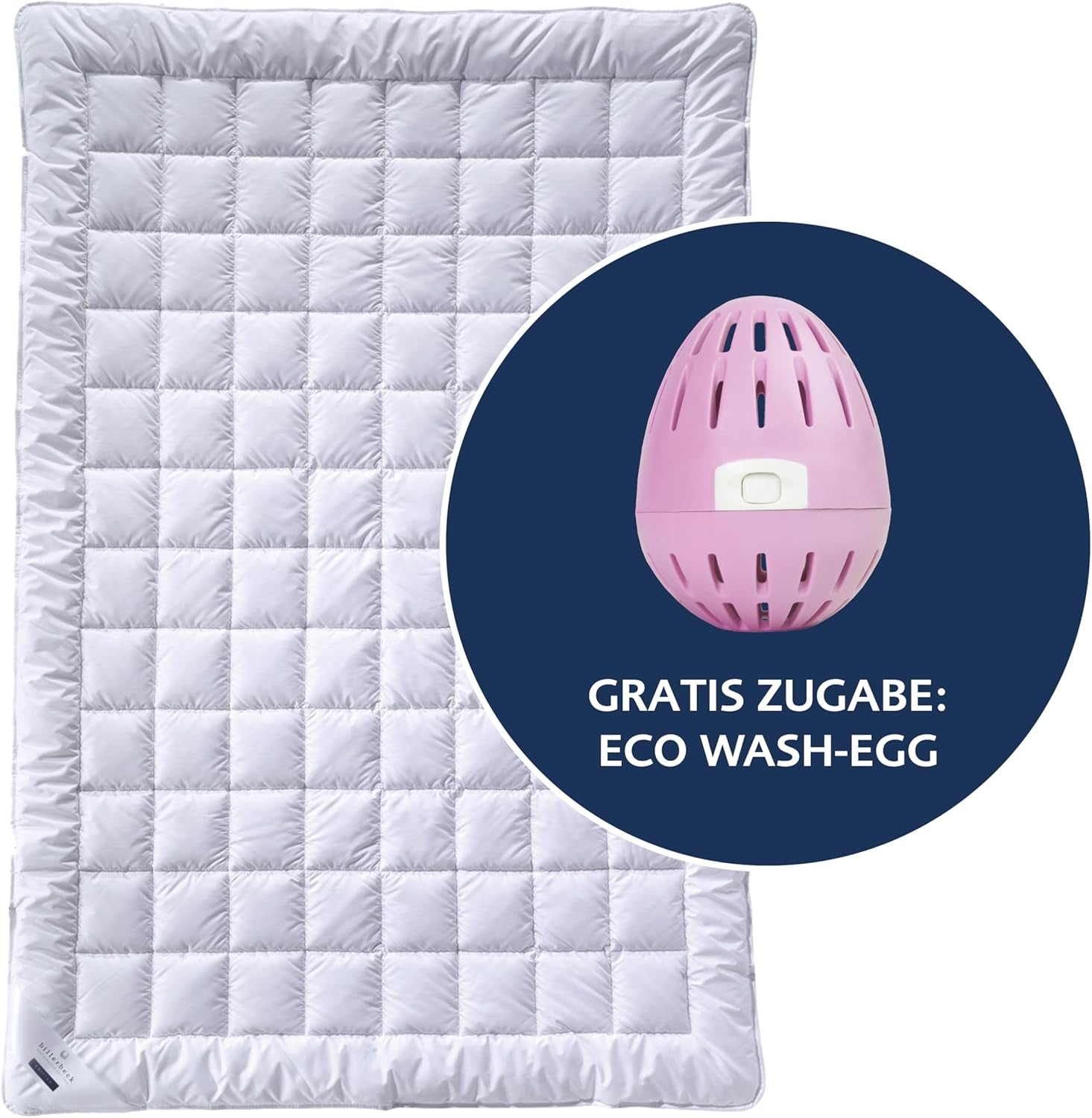 Billerbeck E22 Wash-Star UNO quilt - helårsdyne - 135 X 200 cm - fiberdyne - Magicfill® - hule fibre, 100% polyester - med Eco Wash-Egg dyner og dyner Naty Shop Sommerlys (Sl) 135 X 200 Cm