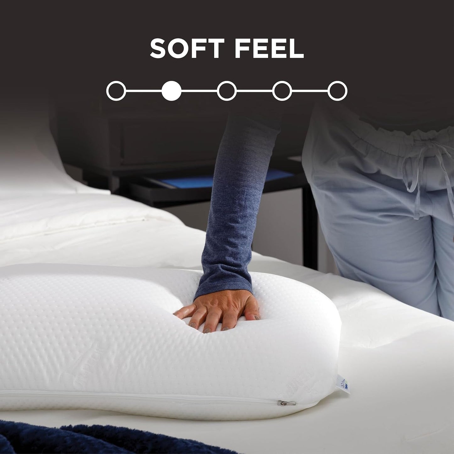 TEMPUR-PEDIC Symphony Pude Lavet af memory skum, Luksuriøs, Blød, Standard, Hvid Standardpuder Naty Shop