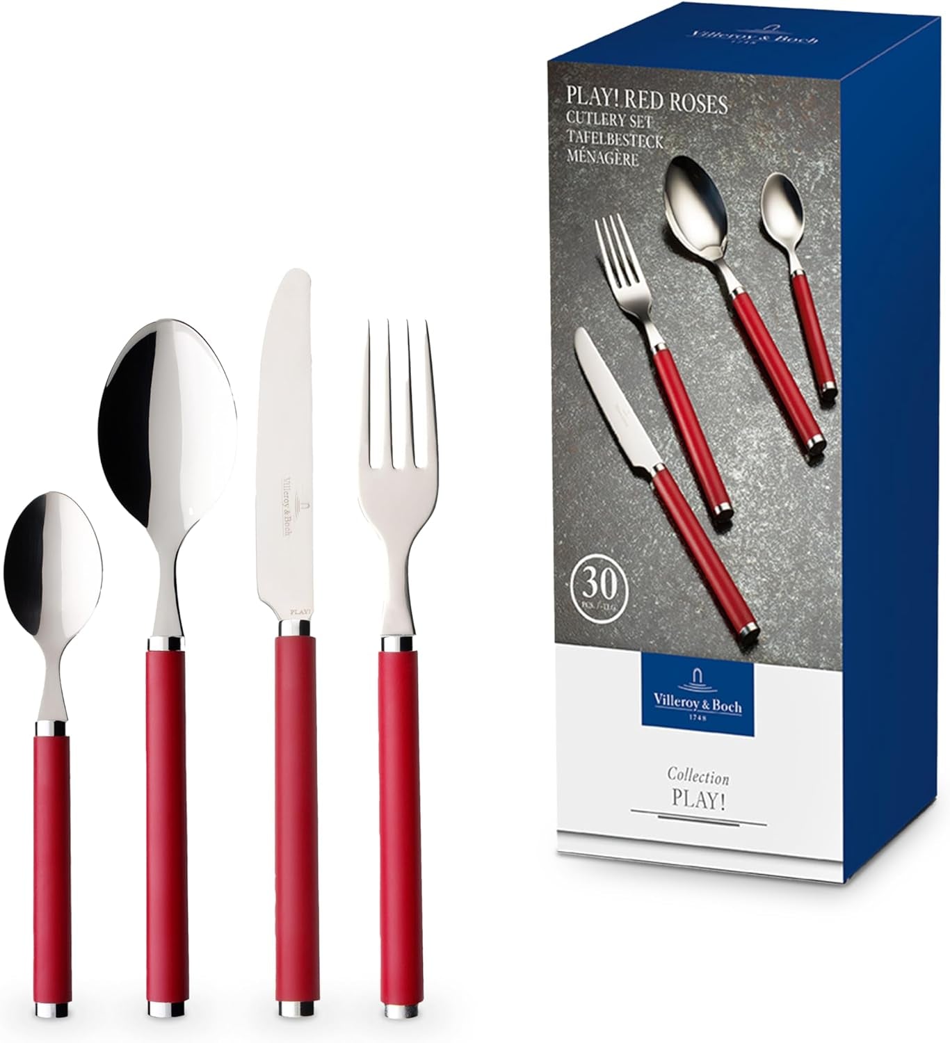 Villeroy & Boch - Spil! Red Roses bestiksæt 30 styks Kitchen Naty Shop