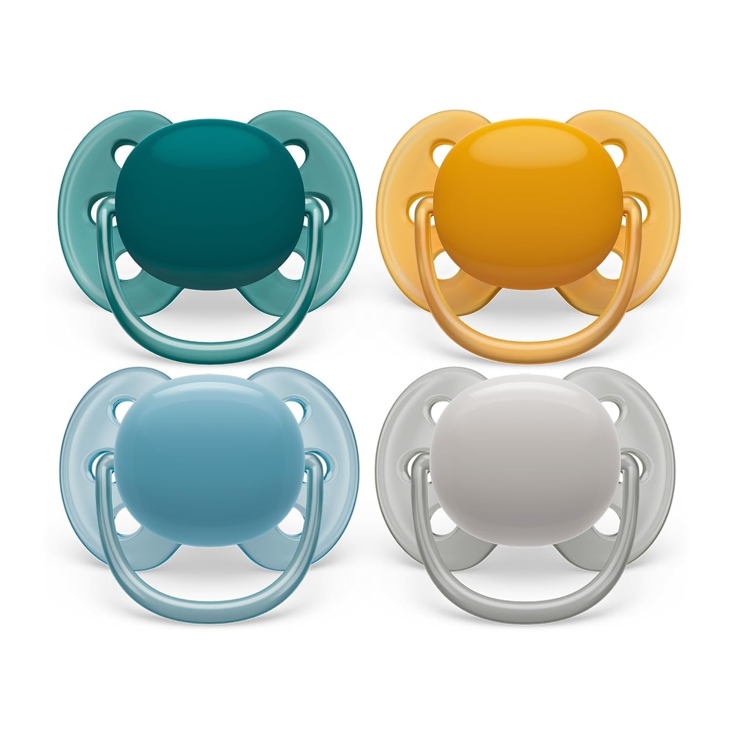 Philips AVENT Ultra Soft sutter - pakke med 4 ekstra bløde BPA-fri sutter til babyer i alderen 0-6 måneder, inklusive bæretaske og sterilisering (model SCF091/35)