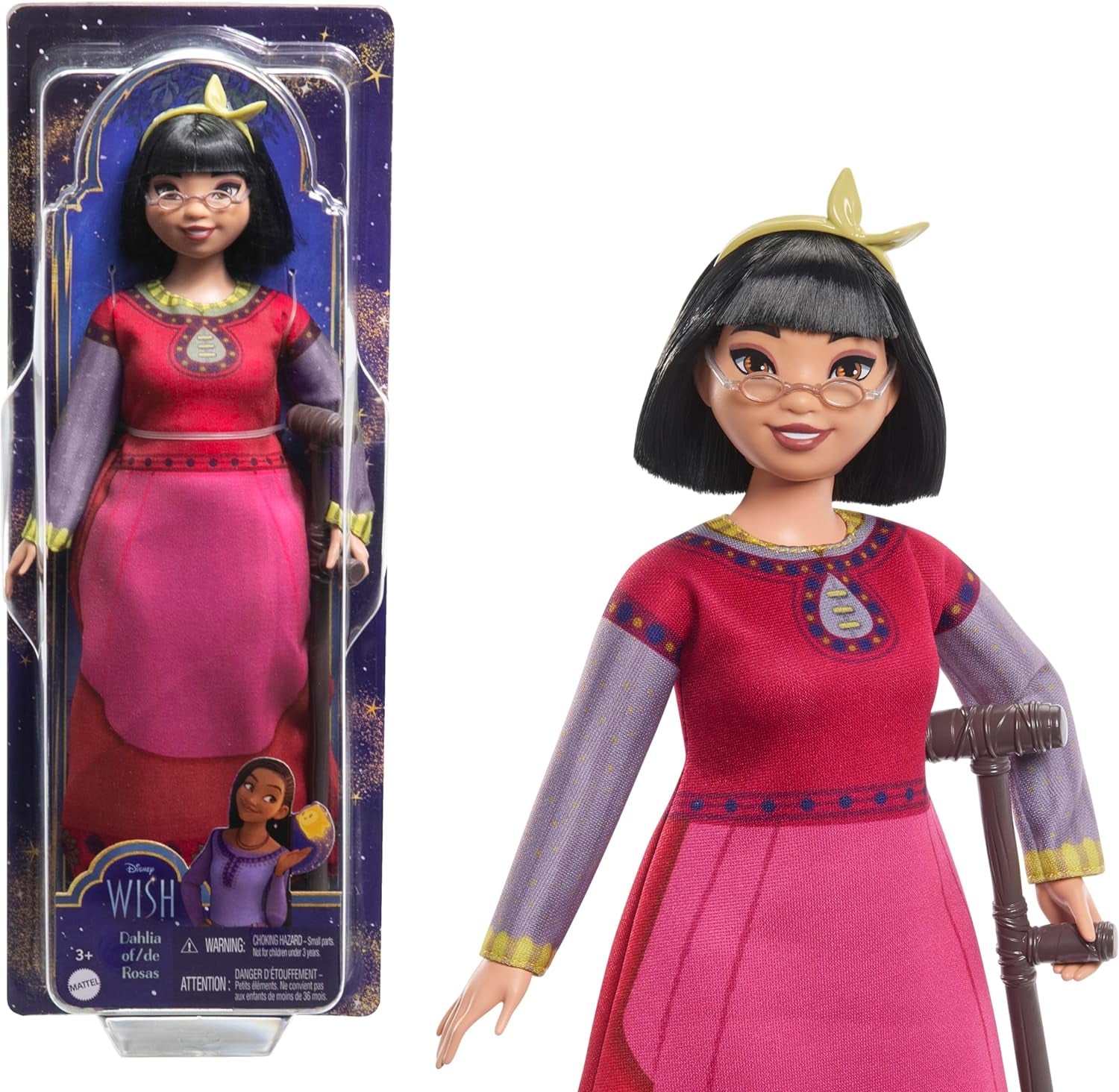 Mattel Disney Wish Dahlia of Rosas dukke og tilbehør, artikuleret modedukke, HPX24