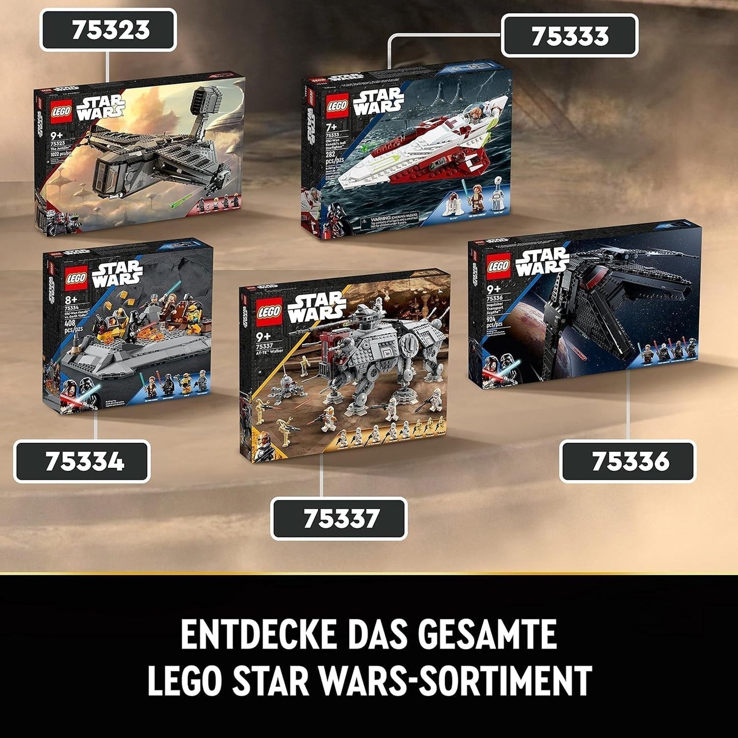 LEGO Star Wars At-Te Walker mobilt legetøjsmodel minifigursæt med 3 klontroopers, kampdroider og dværgedderkop-droid 75337 byggesæt Besuche den LEGO-Store