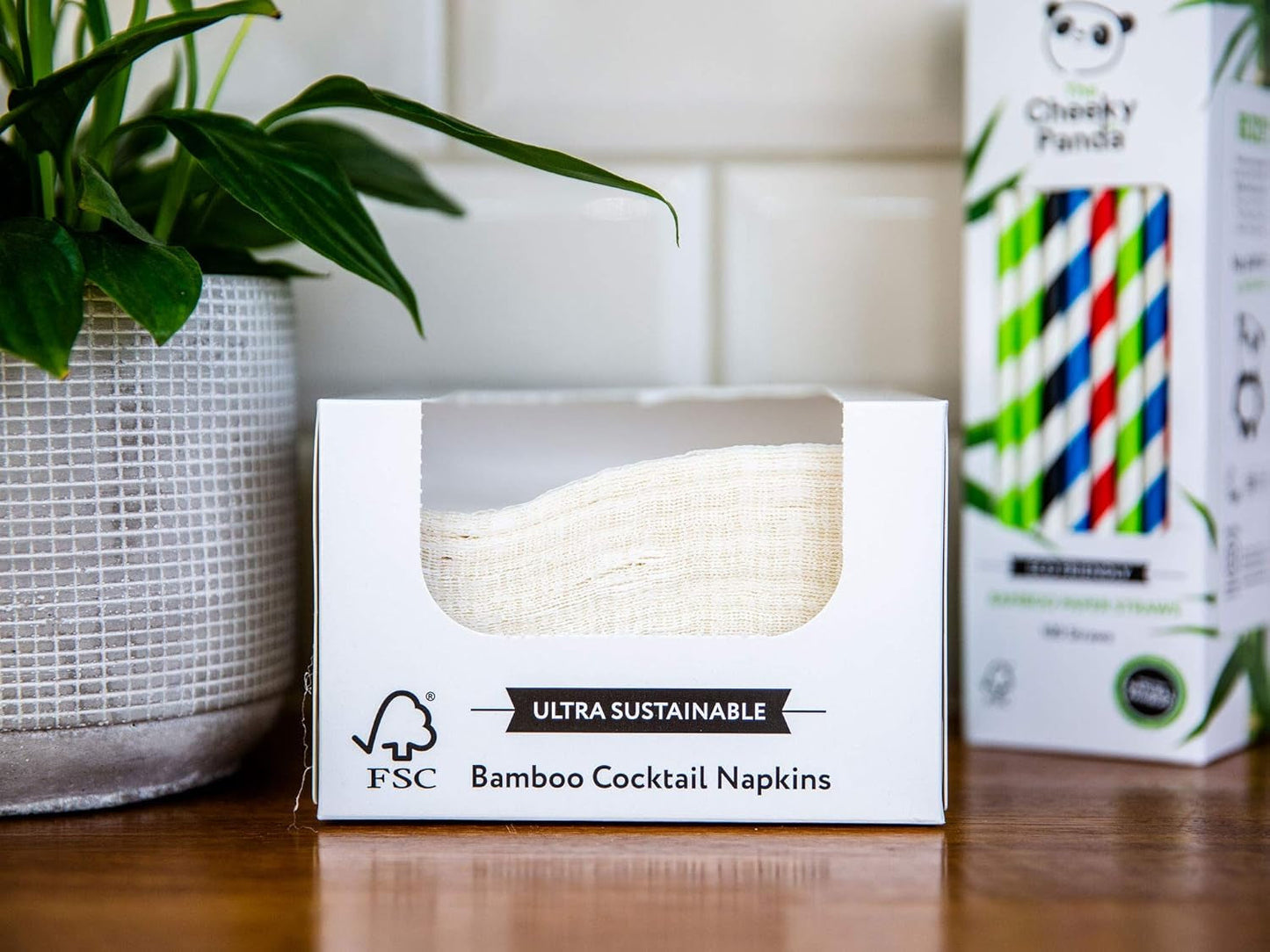 De frække Panda Bamboo Cocktailservietter | hvide servietter 100 stk papirservietter